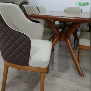 ترابيزة زان طبيعي مع 6 كراسي